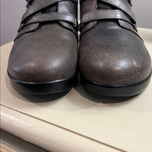 Alegria Metallic Gray Ankle Boots - Picture 3 of 15